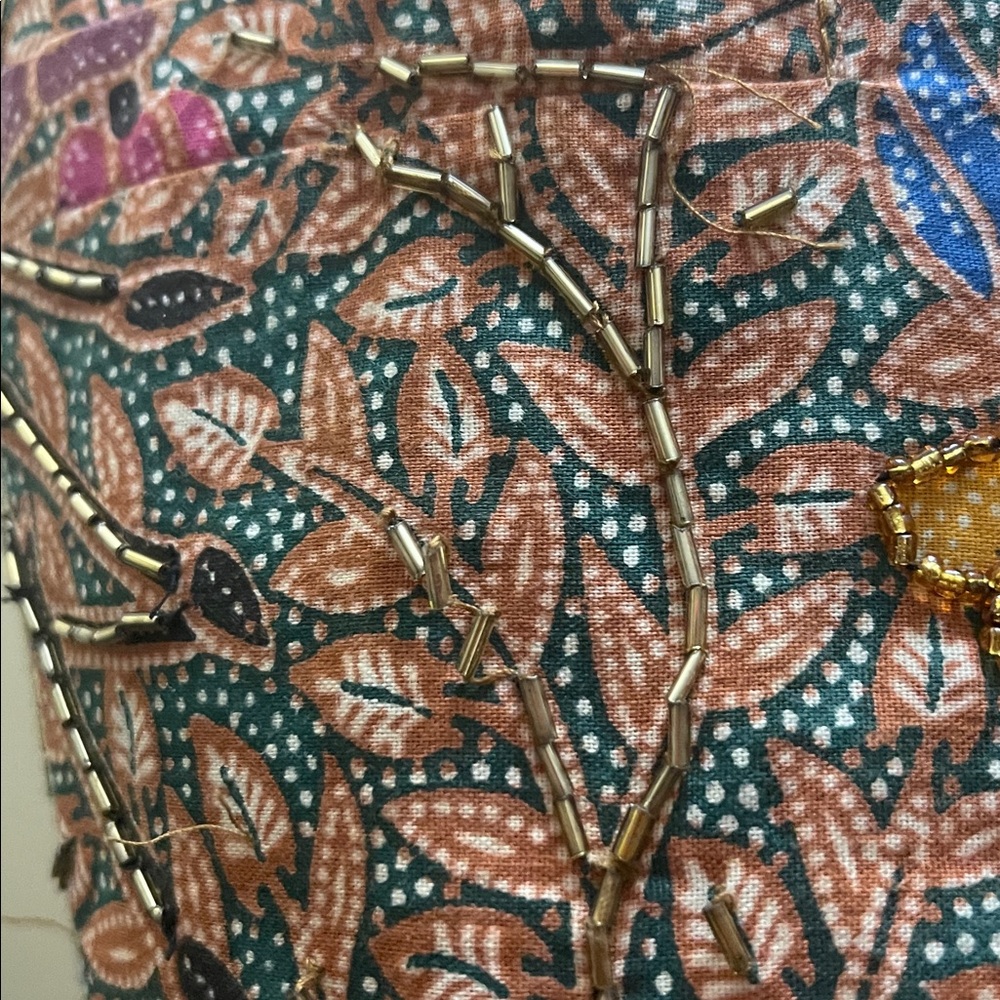 Coachella Vintage Creazioni Effeci Beaded Vest Multi Colored Florals - Picture 7 of 9
